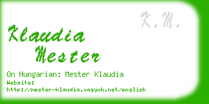 klaudia mester business card
